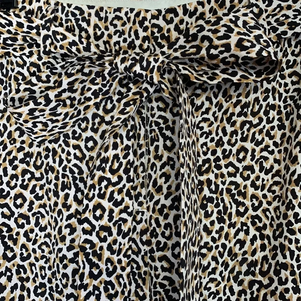 J. Crew Wide-leg cropped pant in‎ leopard-print silk